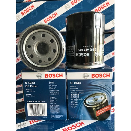 Lọc nhớt Bosch O1043 cho xe TOYOTA-ZACE, CAMRY2.4 VIC#: C-110, OE Number: 90915 03004