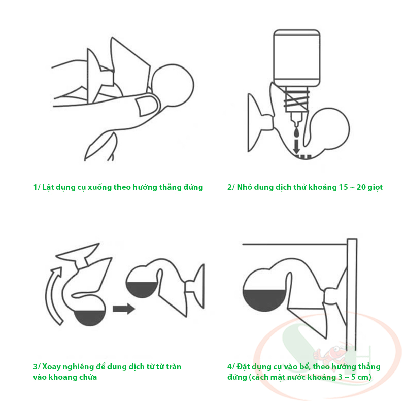 Dụng cụ test co2 thủy tinh kiểm tra theo dõi co2 drop checker bể thủy sinh