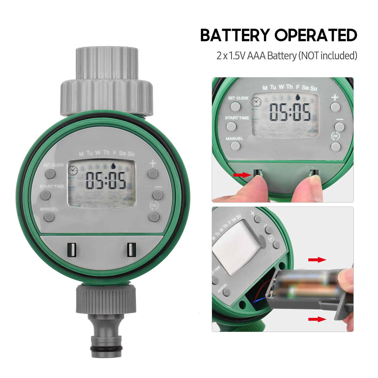 Digital Automatic Watering Timer Programmed Garden Irrigation Timer Battery Operated Intelligent Water Irrigation Controller for Lawn Farmland Courtyard Greenhouse