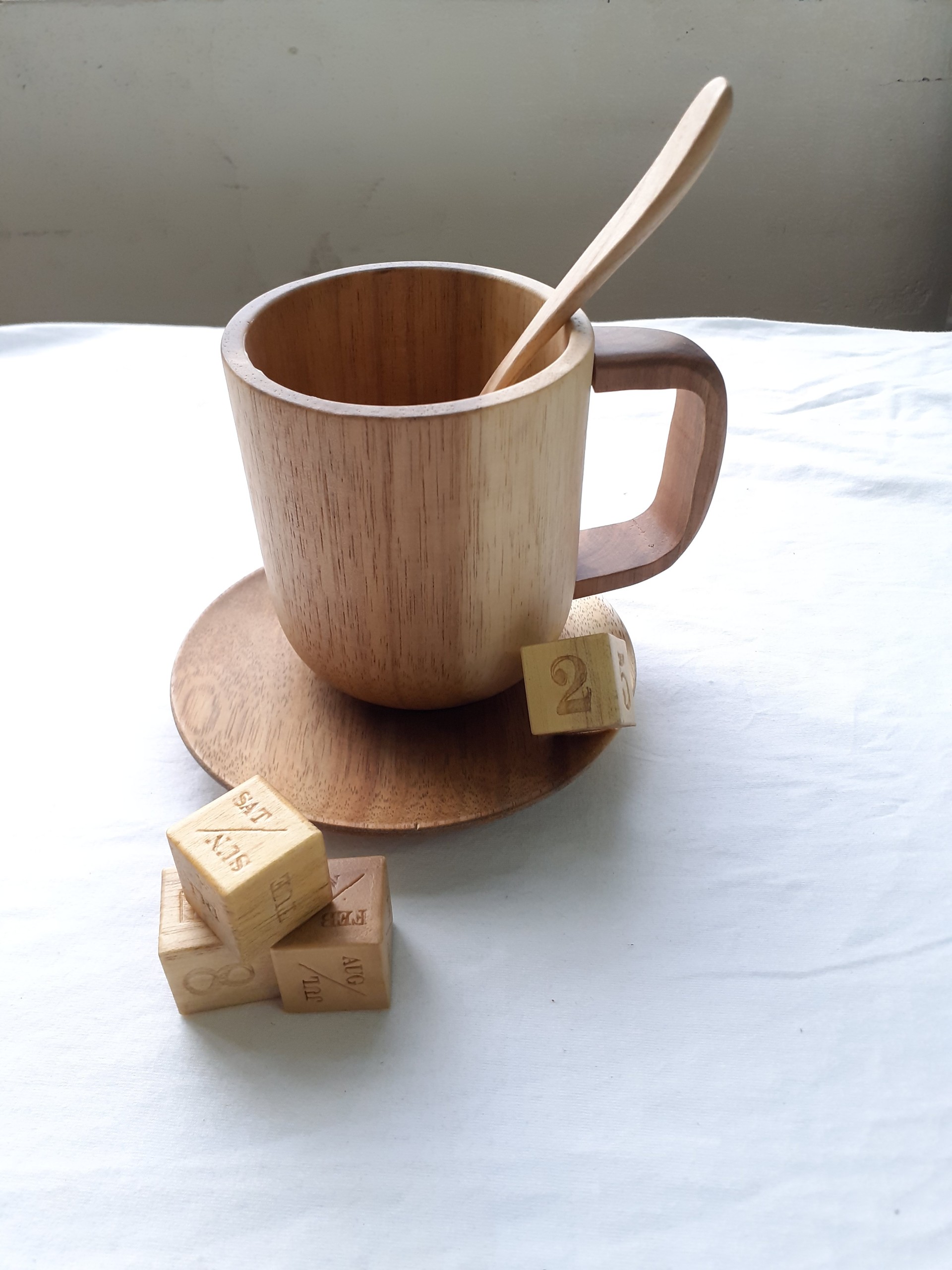 Bộ 6 thìa uống sinh tố, cafe GỖ TẦN BÌ cỡ vừa 14.5 cm x 2 cm
