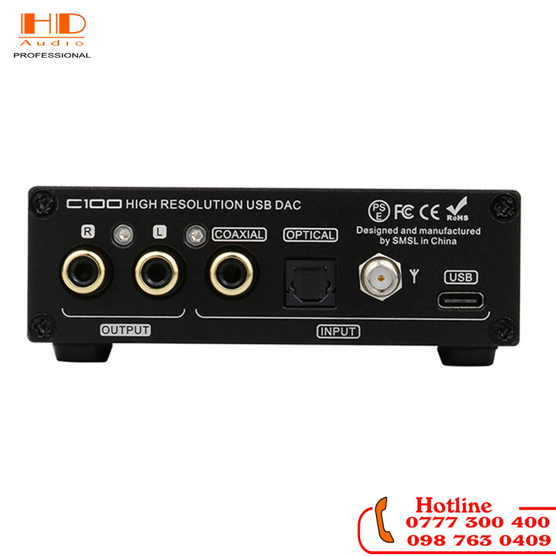 Giải Mã DAC SMSL C100 chip AK4493S, XMOS XU316 - DAC Rẻ Nhất Hỗ Trợ MQA- Hàng Chính Hãng