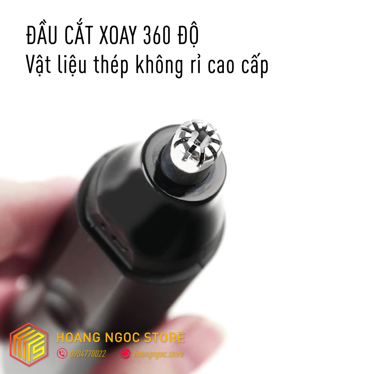 Máy tỉa lông mũi đa năng chạy pin, tỉa râu, lông mày, lông tai, gọn nhẹ linh hoạt