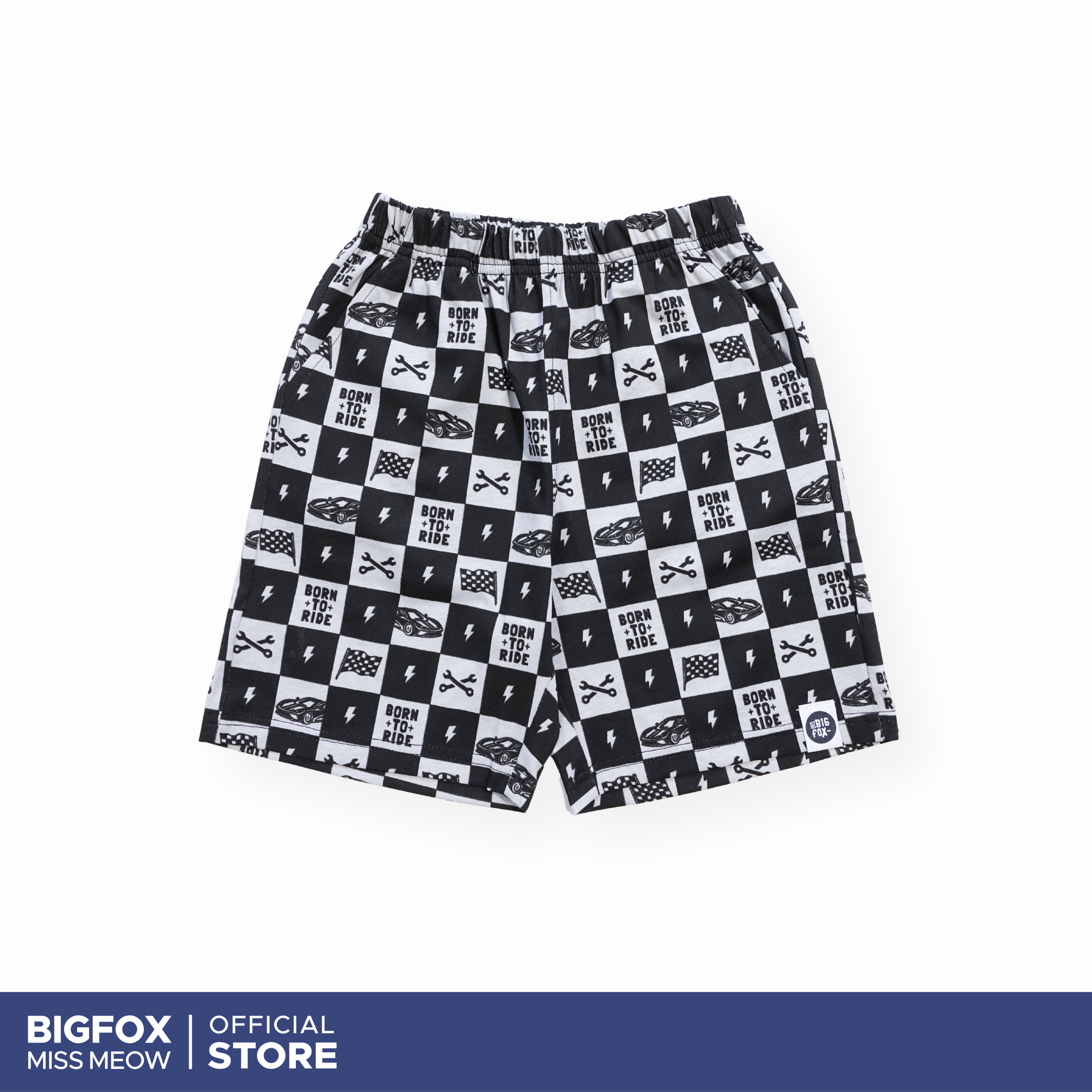 Quần short cho bé trai Bigfox Miss Meow mặc mùa hè size đại vải cotton mềm họa tiết cá tính cỡ trẻ em 3-11 tuổi