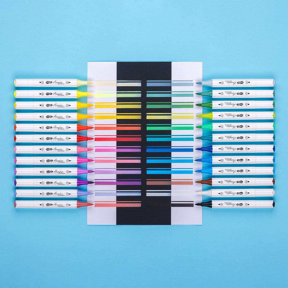 Hộp 12 Bút Lông Màu Acrylic Markers 2 Đầu - Colokit ACM-C001