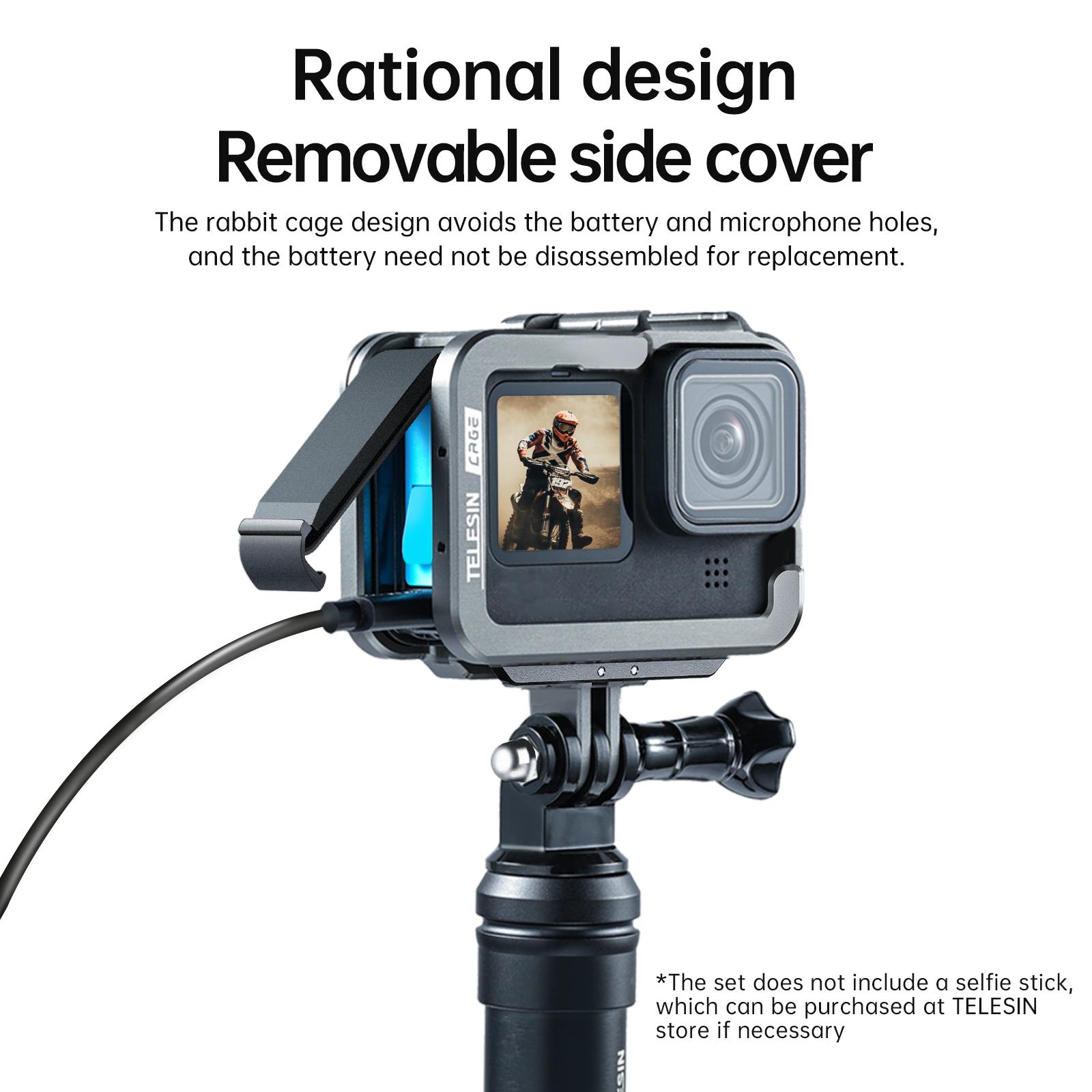 Vỏ khung hợp kim Aluminum cho GoPro 9 10 11 Vỏ bảo vệ giày đôi cho GoPro Hero 9 10 11 Phụ kiện