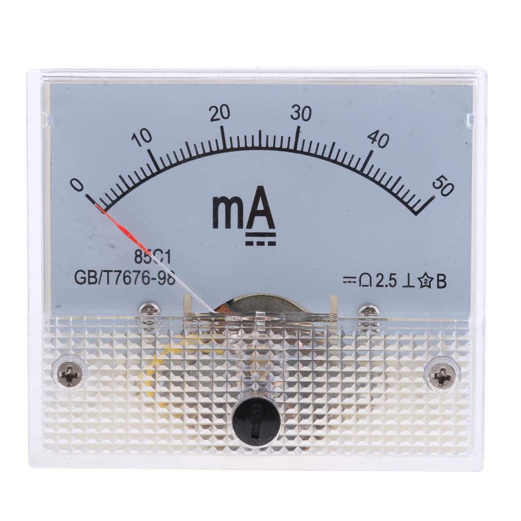 AMP Current Meter DC 0-50mA 100mA Analog Ammeter Panel Current Amp Meter