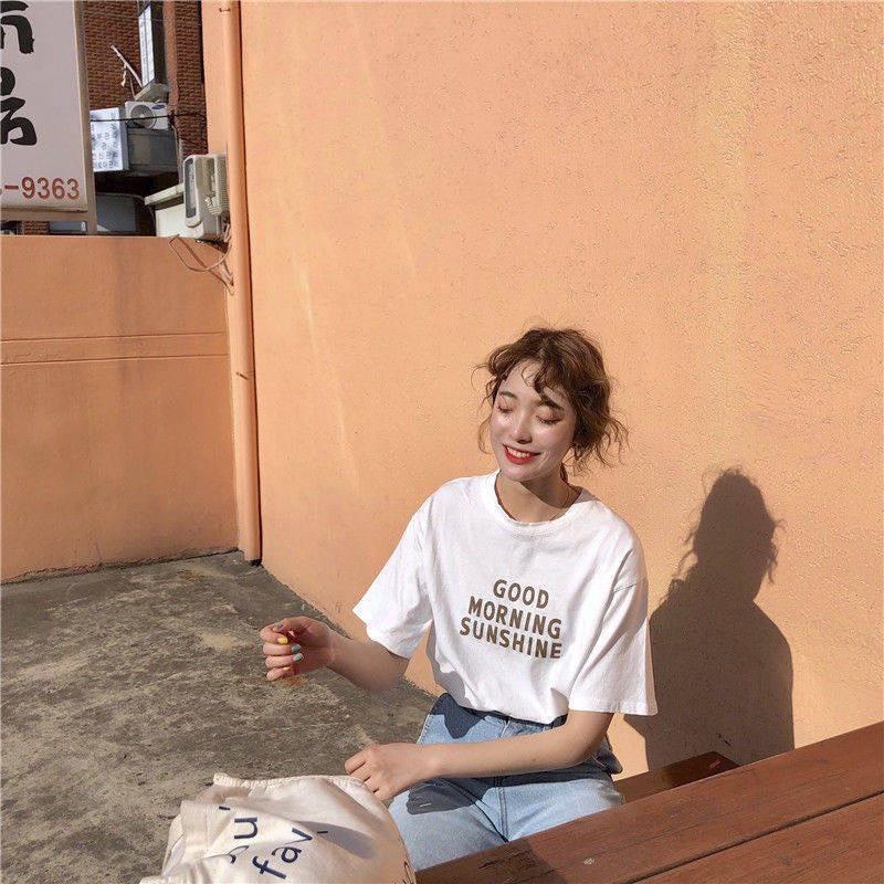 Áo Thun Nữ Tay Lỡ Rộng GOOD MORNING SUNSHINE Ulzzang