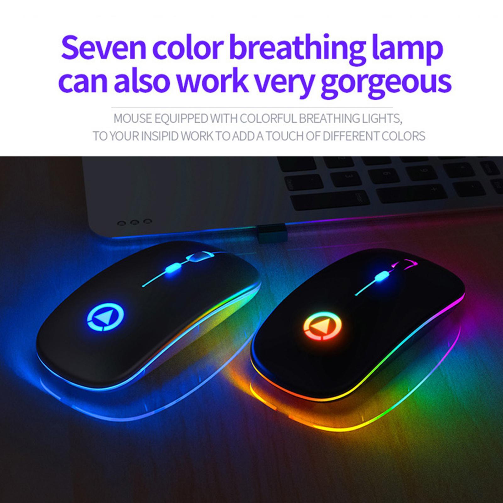 Slim Portable Wireless Mice Mouse Rechargeable With