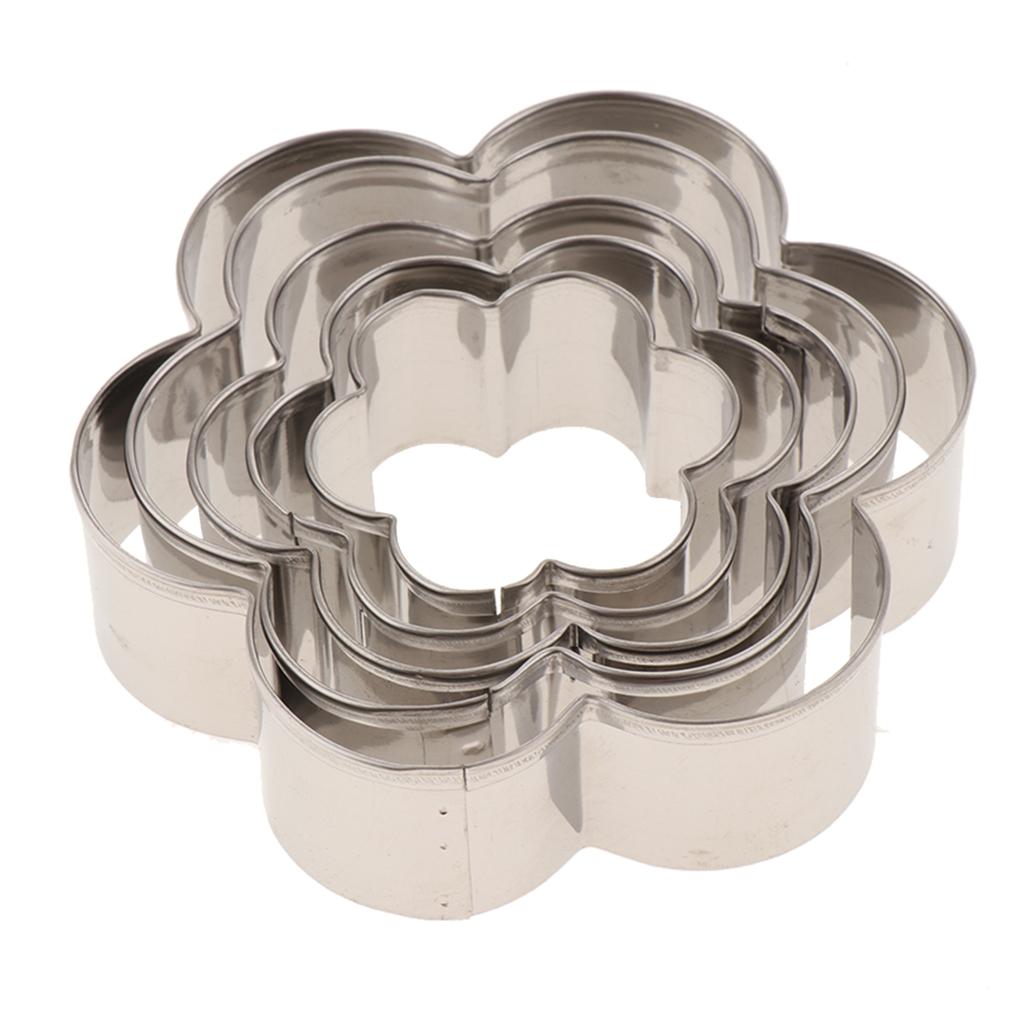 5pcs Cookie Cutter - Fondant Cake / Sugarcraft / Chocolate Decor Mold - DIY Baking Tool - Stainless Steel