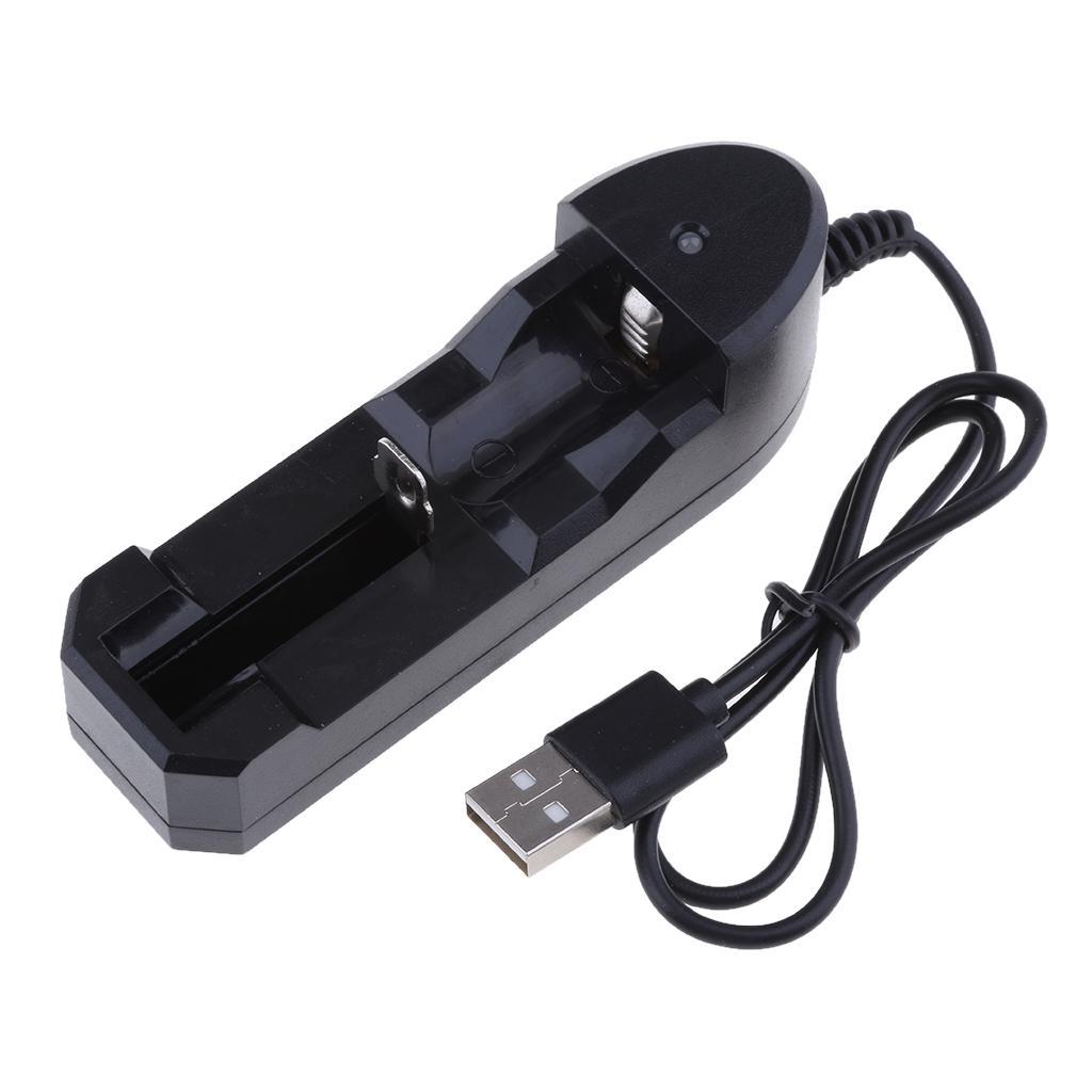 Premium Battery Charger For 18650 Lithium Rechargeable Batteries USB Cable