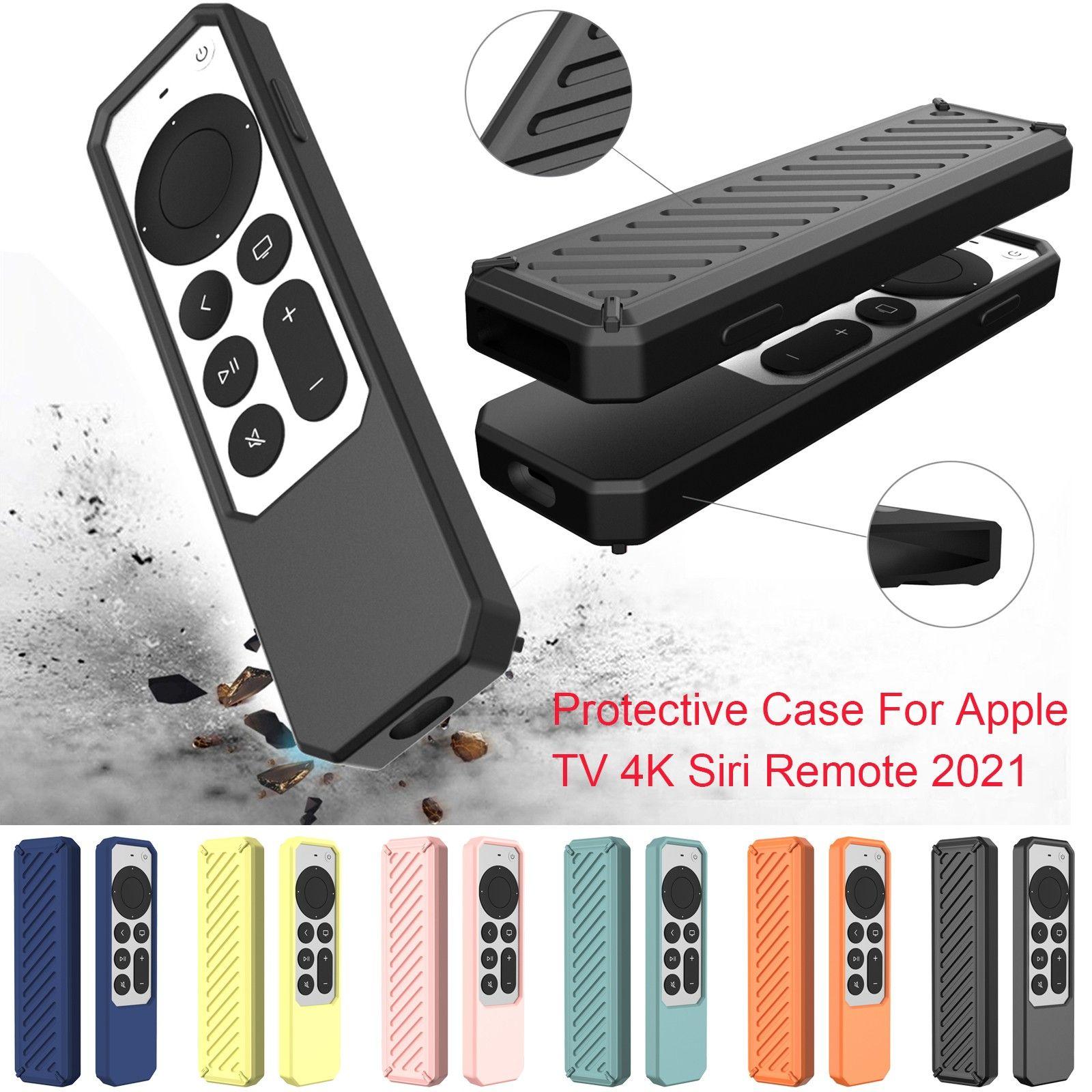 Vỏ bảo vệ từ xa toàn bộ silicone cho Apple TV 4K Siri từ xa chống chống trượt chống trượt nắp mềm Vỏ bảo vệ từ xa