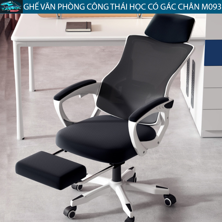 Ghế Xoay Văn Phòng Giá Rẻ M093, Ghế Công Thái Học Ergonomic Có Gác Chân