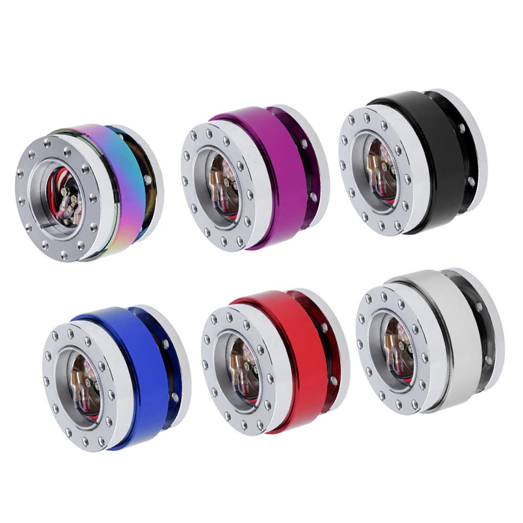 Silver Car Steering Wheel Quick Release Snap Off HUB Adapter Kit