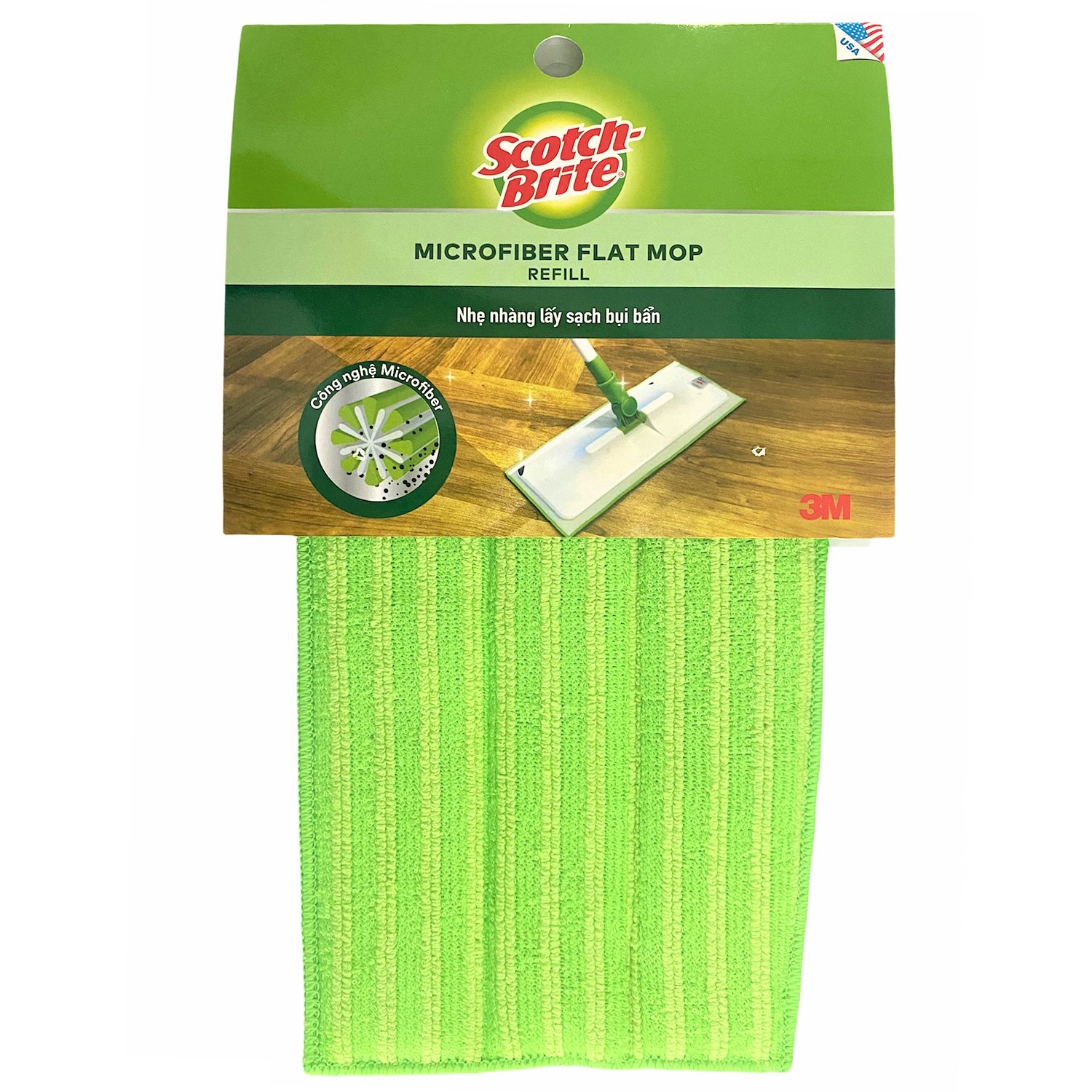 Khăn lau nhà Microfiber cho cây lau nhà đa năng loại lớn 37x14cm Scotch-Brite 3M KL-TT-37x14