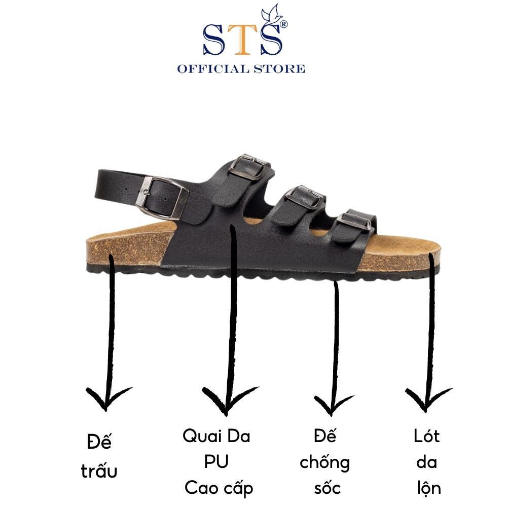 Dép sandal Birken quai hậu đi học đế trấu xuất khẩu Da PU cao cấp siêu bền ôm chân STPU13