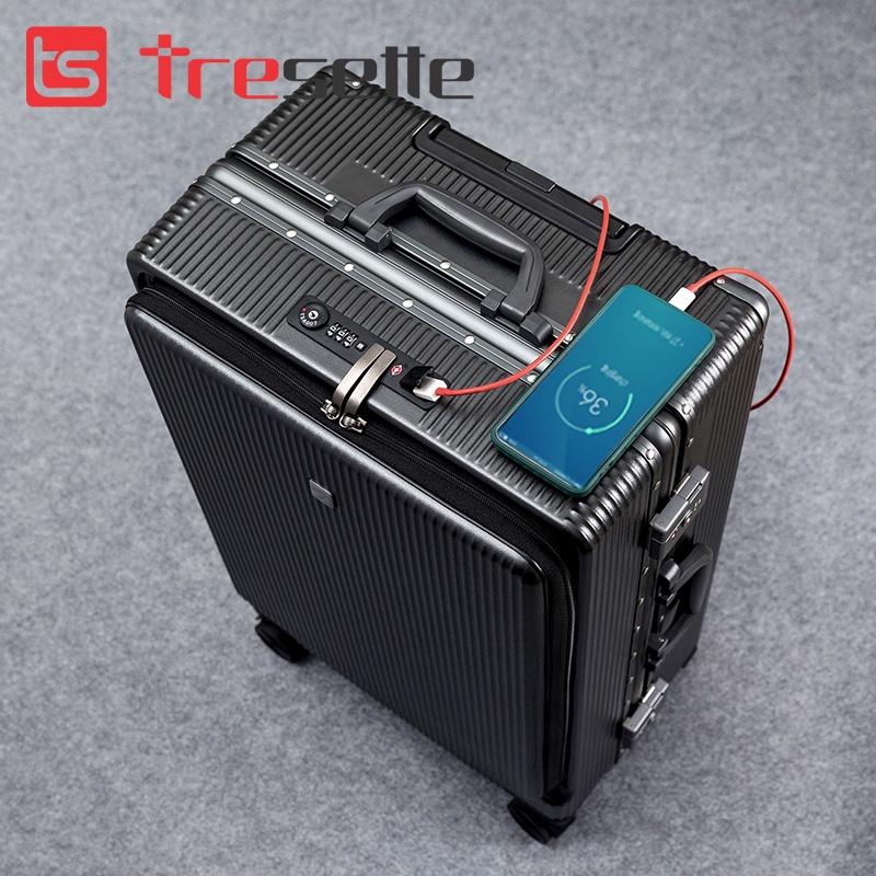 BFQ2ST500KTL: giảm 8% cho đơn từ 500K Vali khóa sập cao cấp nhập khẩu Hàn Quốc Tresette 2029 Có Ngăn Đựng Latop Vân Dọc Sang Trọng Cổng Sạc USB