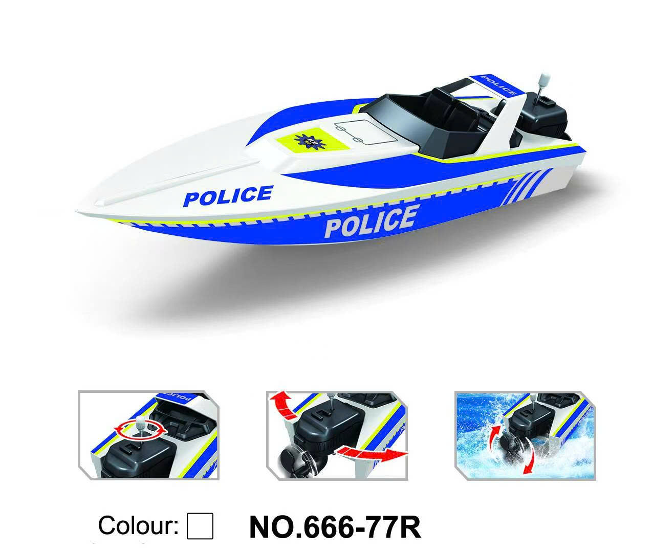 TOYSTAR - 666-77R Mô hình  Tàu cao tốc cảnh sát tỉ lệ 1:14 (KT 32.5x8x8.5cm)