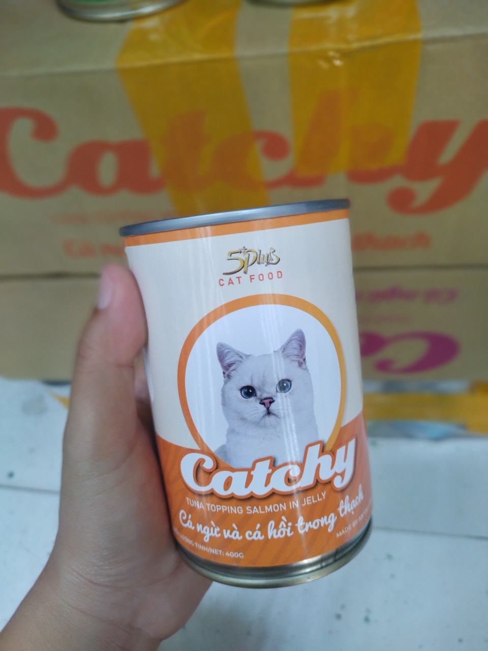 Pate CATCHY lon 400g dạng thạh