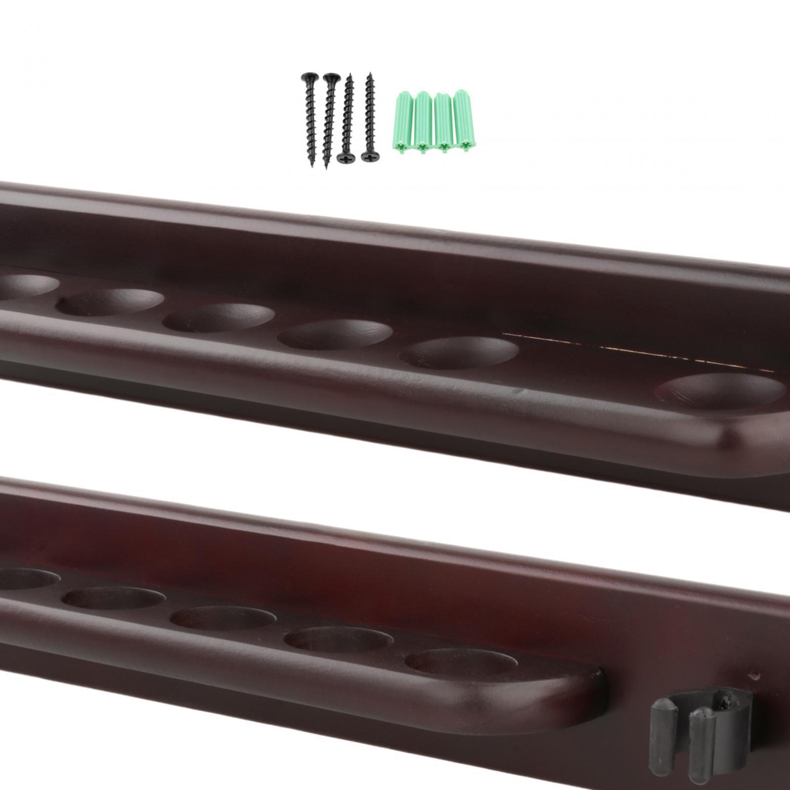 Wood Billiard Cue Rack Accessories Locating Clips Storage Bracket Wall Mounted Pool Cue Holder for Clubs Pool Bars Players Game Room Sports