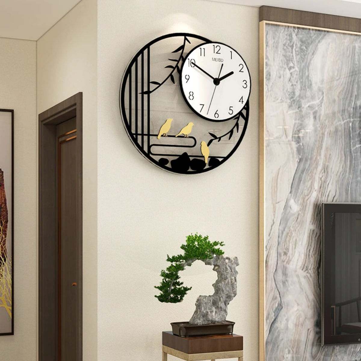 Đồng hồ treo tường trang trí ️KHÔNG CẦN KHOAN TƯỜNG ️ Trang trí phòng khách sang trọng ️ Kèm pin và bộ kim thay thế ️ - 35cm x 35cm
