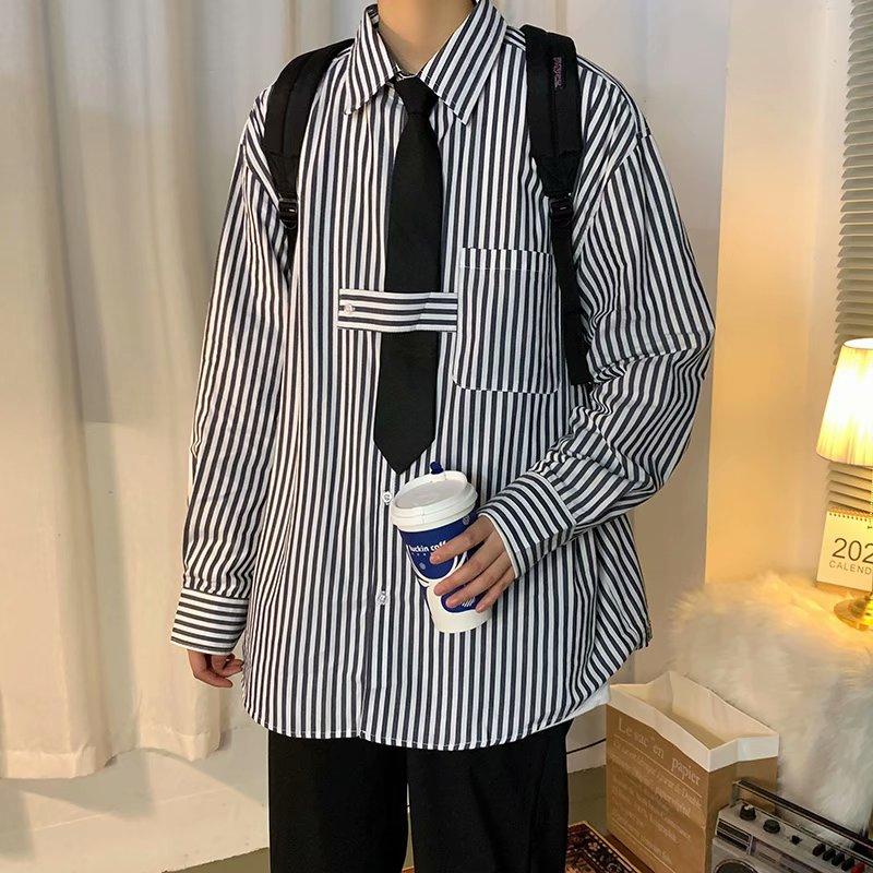 Áo Sơ Mi Kẻ Sọc Thời Trang Hàn Quốc 2021 Size M-3Xl