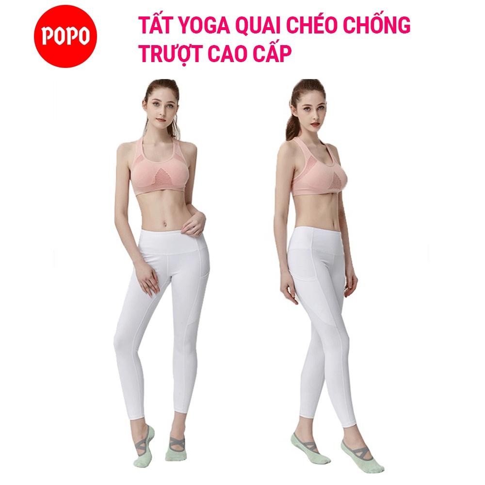 Vớ yoga quai chéo chống trượt POPO dùng như tất yoga tập thể dục chống , êm ái, tránh hôi chân