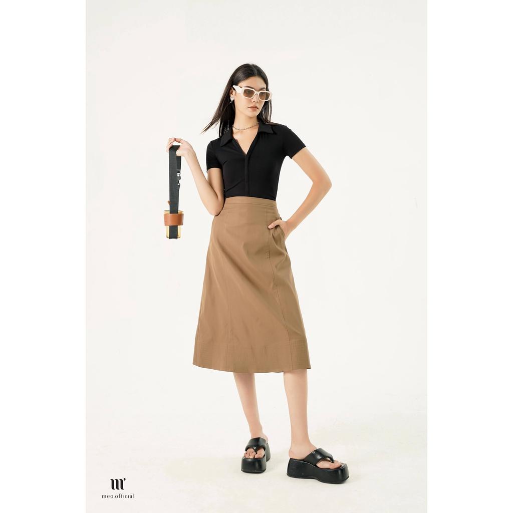 Chân váy nữ Méo shop dáng dài phối túi phong cách Hàn Quốc Fanmy