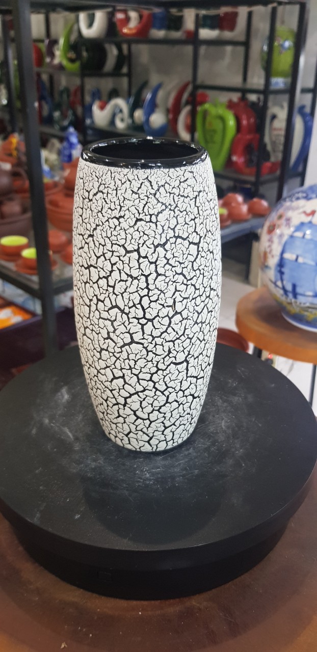 Lọ cắm hoa men rạn nứt decor - bình cắm hoa đơn giản mà đẹp gốm sứ bát tràng
