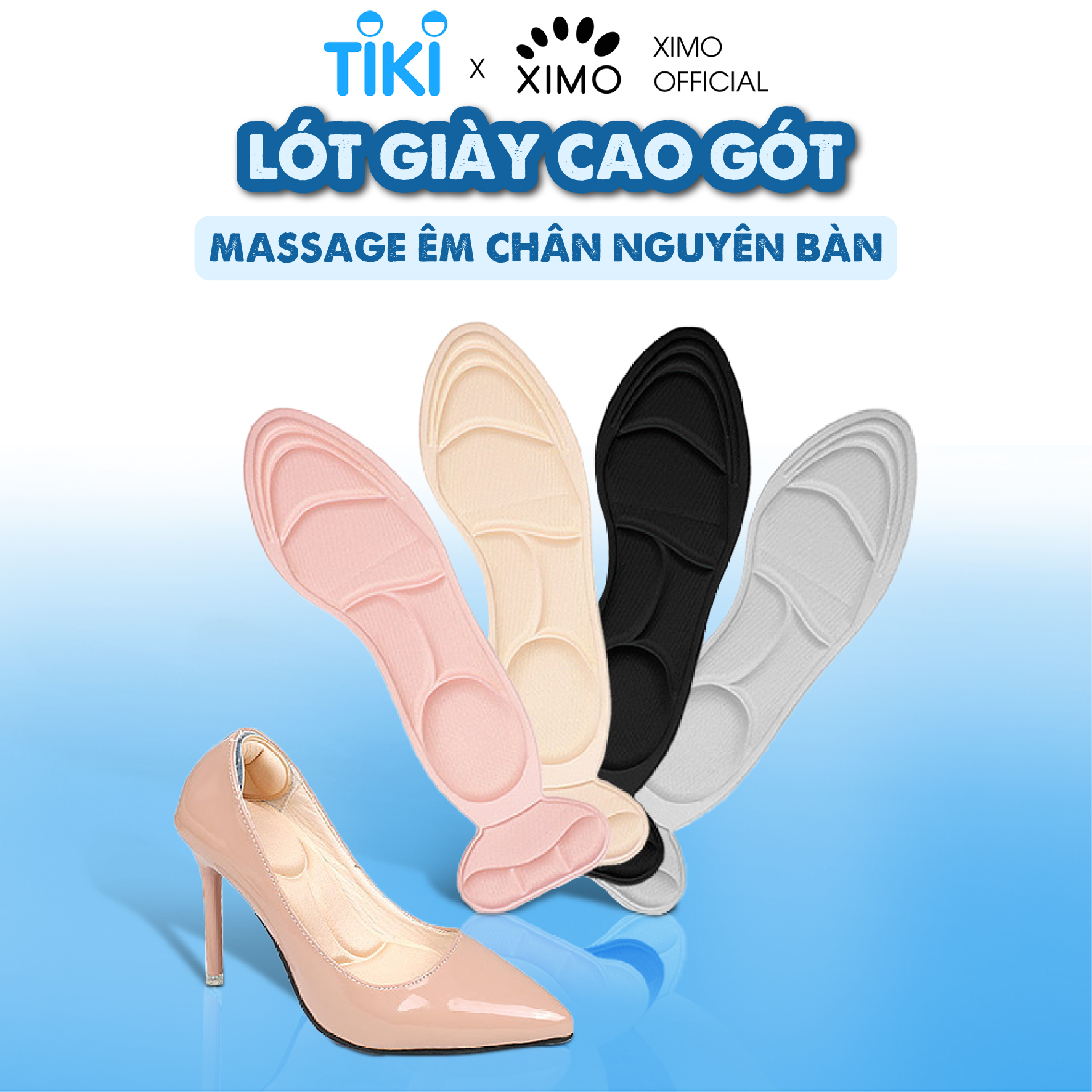 Cặp lót giày cao gót massage êm chân nguyên bàn