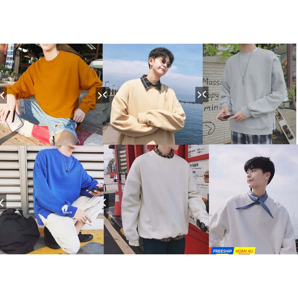 Áo nỉ xẻ tà , nam nữ fom rộng sweats chất nỉ ngoại mẫu mới độc kèm hình thật