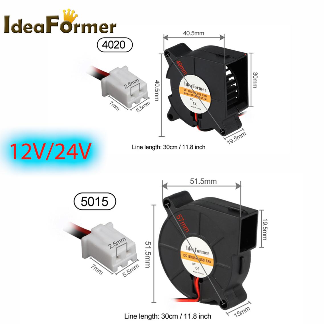 1 PCS 4020/5015 quạt làm mát quạt gió thổi không chổi than DC 12V