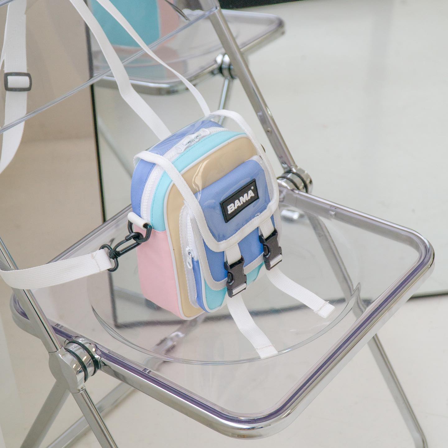 Túi đeo chéo Bama trong suốt unisex ,mini bag local brand thời trang nam nữ, chất liệu PVC cao cấp chống thấm nước - Gin Store