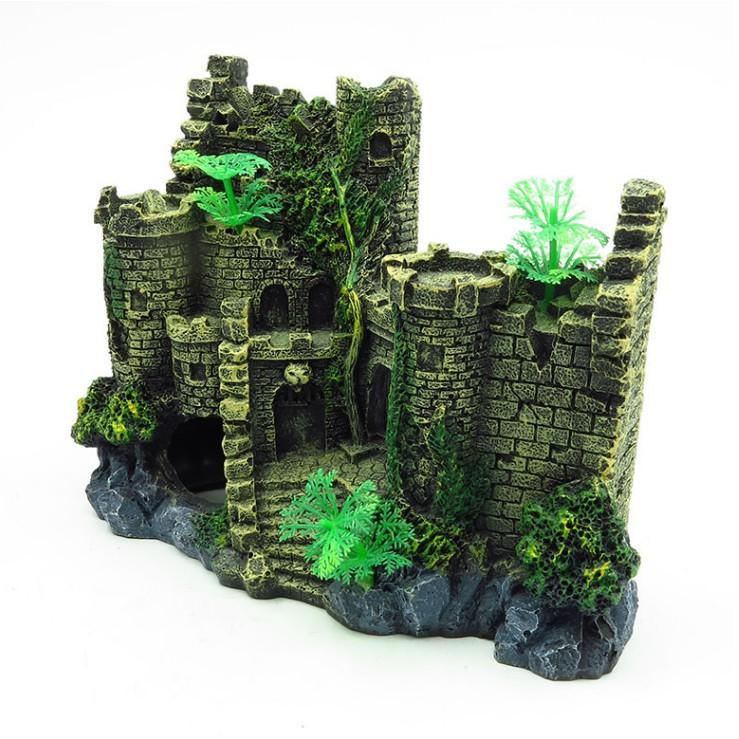 KHO-HN * Mô hình lâu đài đổ nát (có ảnh chụp trực tiếp, mẫu y hình nhé) trang trí bể cá, bể thủy sinh, DIY