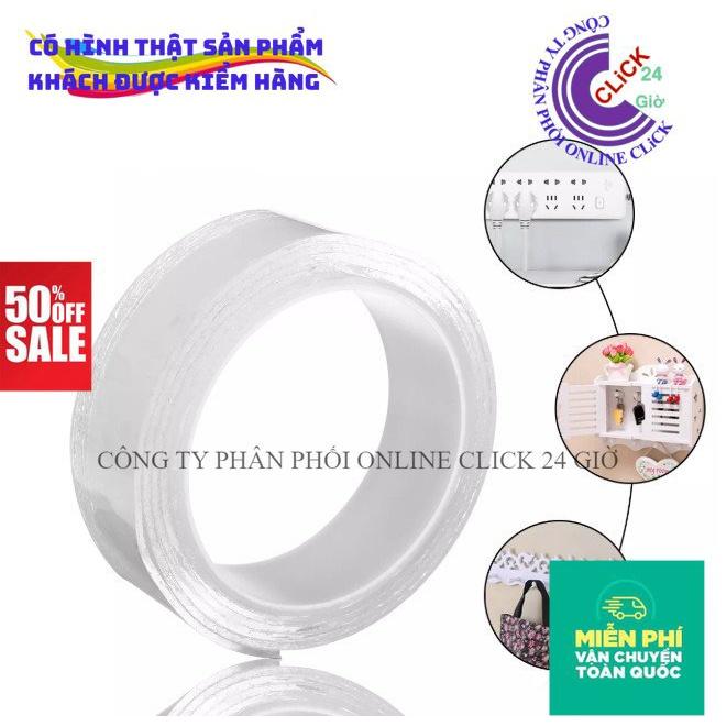 Băng Dính Nano Dán 2 Mặt Trong Suốt/ Băng Keo 2 Mặt Đa Năng- Dán Tường/ Cố Định Thảm/ Treo Tranh Ảnh