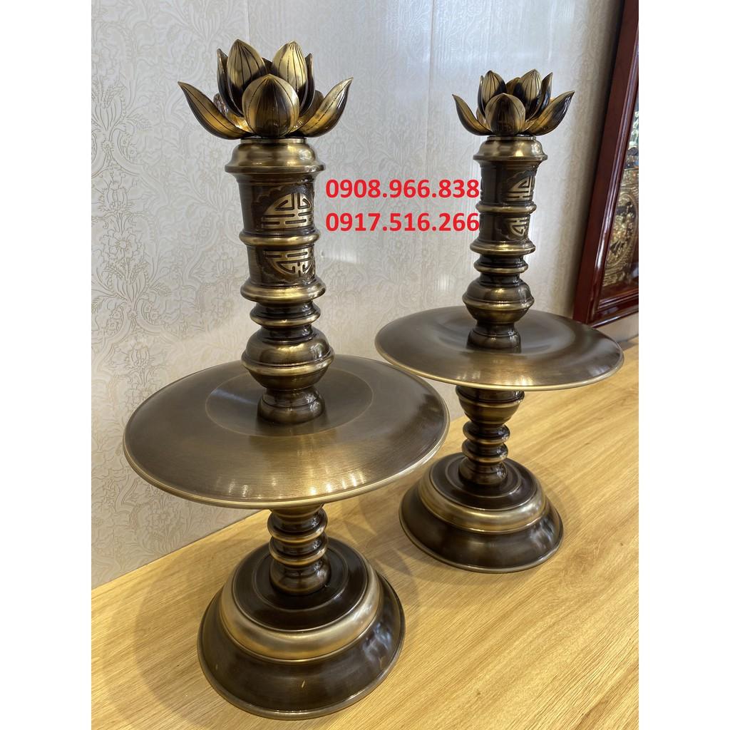 ĐÔI NẾN CAO 50CM NẶNG 8KG MÀU HUN GIẢ CỔ ĐI KÈM VỚI BỘ ĐỈNH CAO TỪ 55~60CM