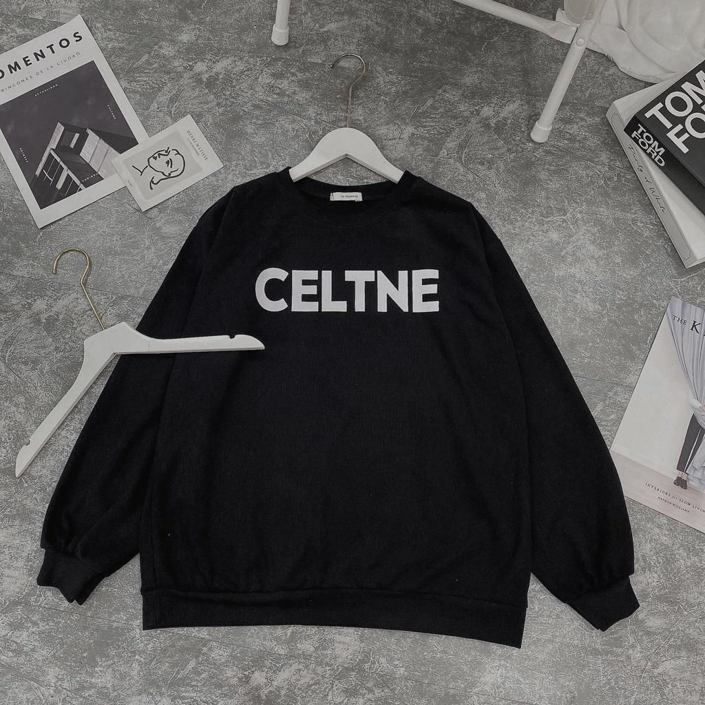 ✸℗Áo len ️ FREE SHIP CELTNE nữ đen siêu HOT , dáng rộng hàng thiết kế cao cấp dày dặn sang trọng cá tính