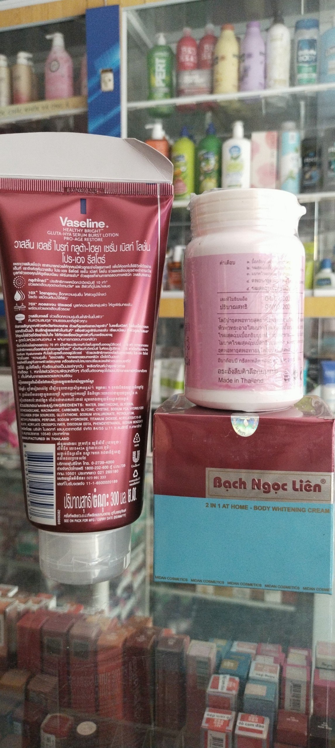 Combo kem trắng da body Bạch Ngọc Liên Vaseline kích trắng arbutin nhanh thắm nhanh sau 7 ngày sử dụng ( không xuất hóa đơn đỏ )