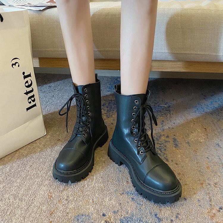 Giày Bốt Hàn Quốc của quần áo phụ nữ đôi giày ngắn gót gót gót giày Bình thường Martin