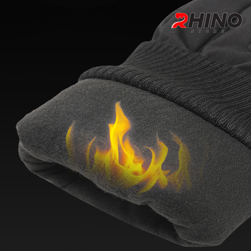 Găng tay cụt ngón chống gió, bao tay giữ ấm mùa đông lót lông Rhino G907 freesize