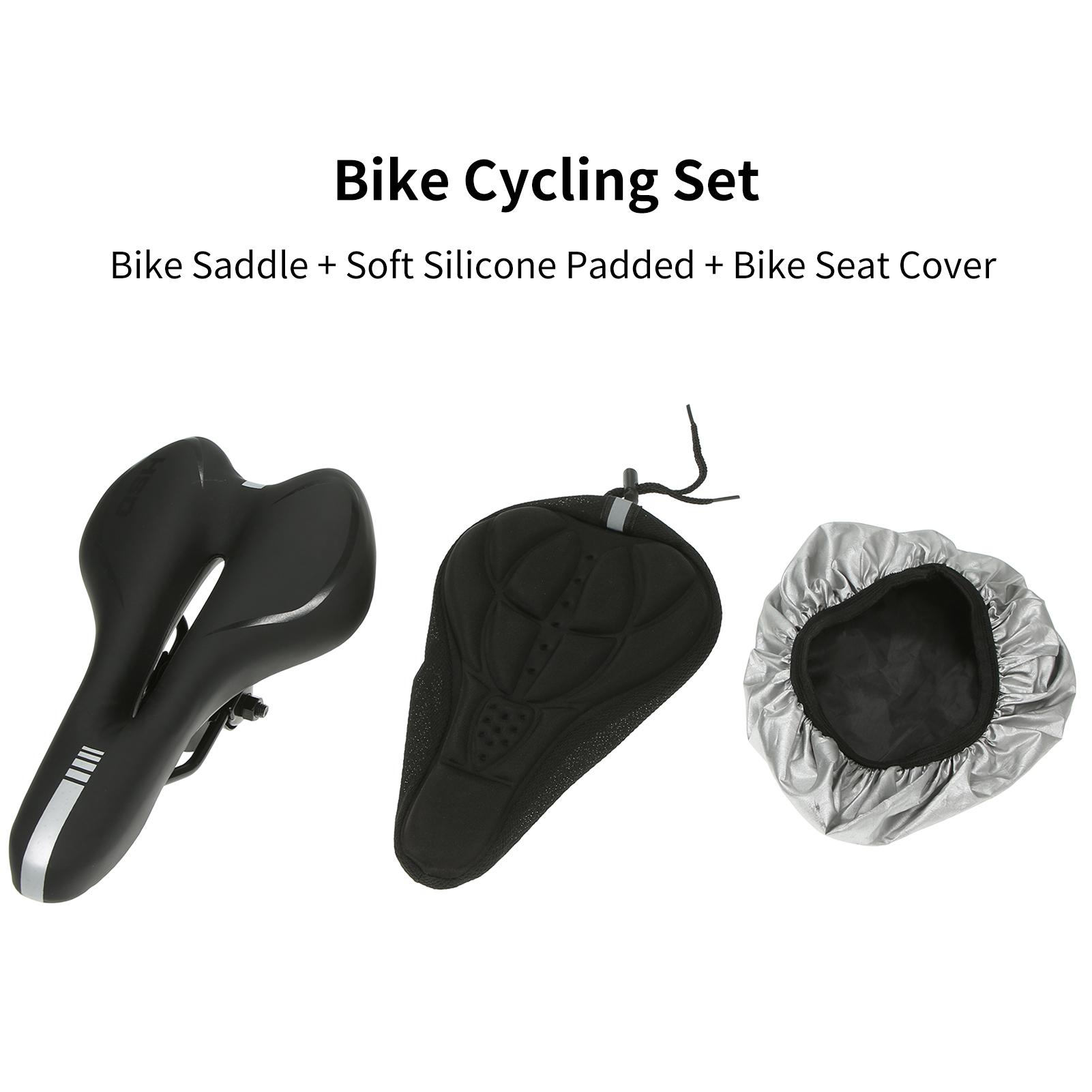 Set bọc yên xe đạp đệm silicone mềm mại chống trượt thoải mái thoáng khí không thấm nước
