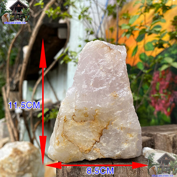 Cục chặn giấy đá thạch anh hồng thô - sức mạnh tài lộc và may mắn