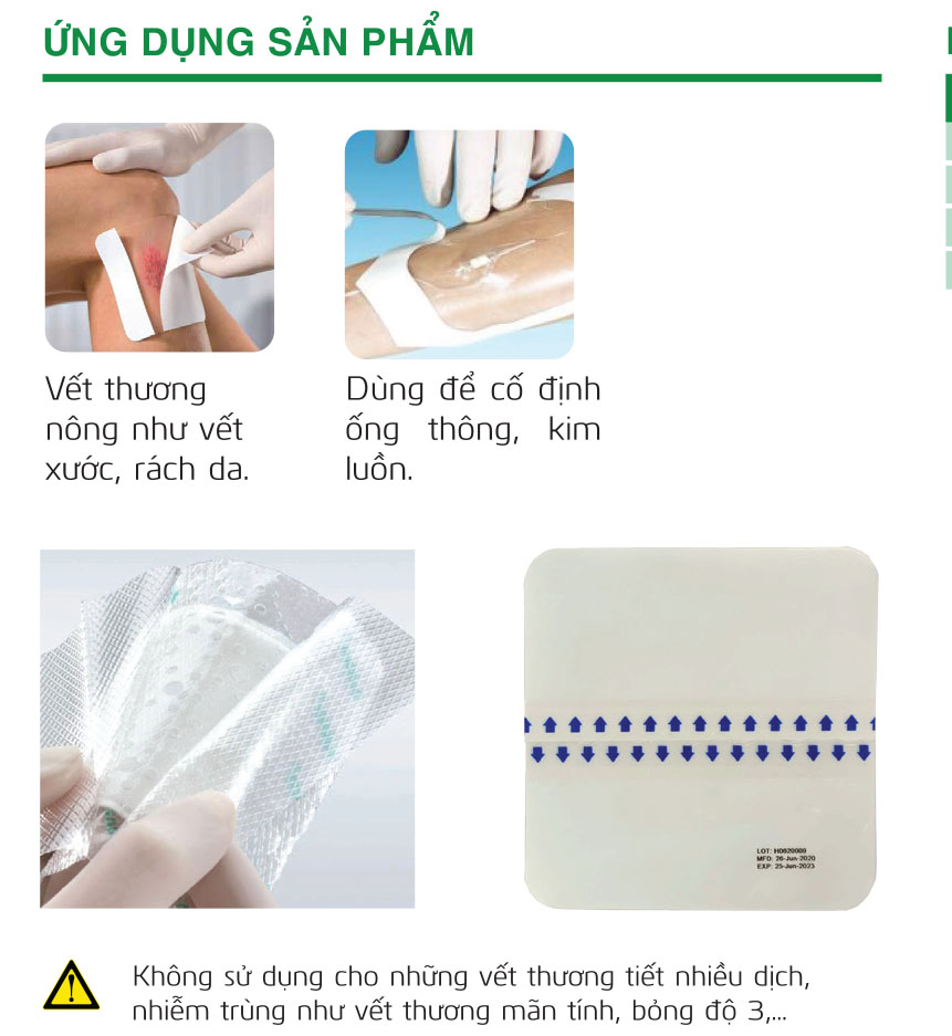 Hộp Gạc vô trùng chống thấm nước  HETIS Film HTF 100100-R (Hộp 10 miếng 10x10cm) - Bảo vệ vết thương chống nhiễm trùng