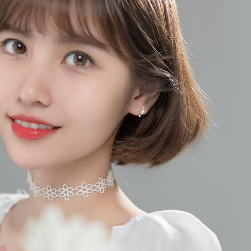 Khuyên tai bạc Ý s925 hình vương niệm siêu đẹp G7424 - AROCH Jewelry