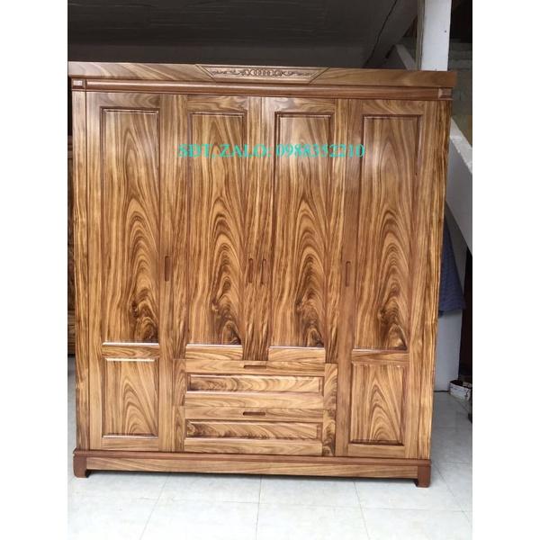 Tủ áo 4 cánh gỗ hương xám