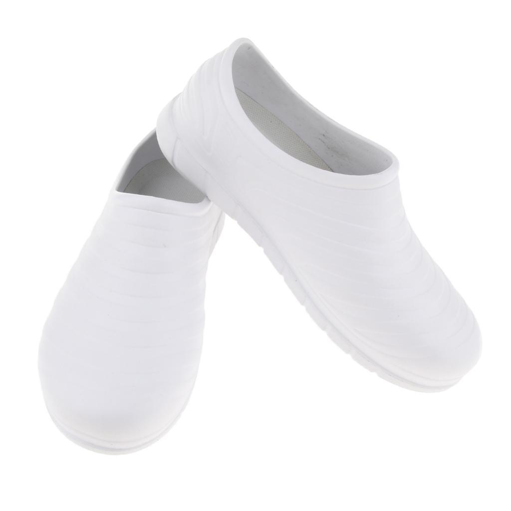 Unisex Non Slip Chef Clog Oil Water Resistant Work Lightweight Shoe White 37