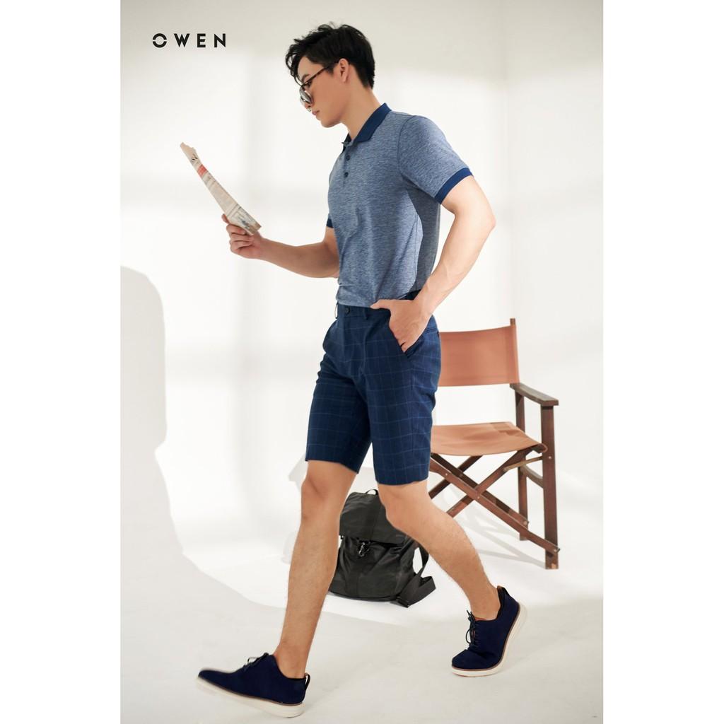 OWEN - Quần short nam Owen kẻ ca rô - Quần short vải nam
