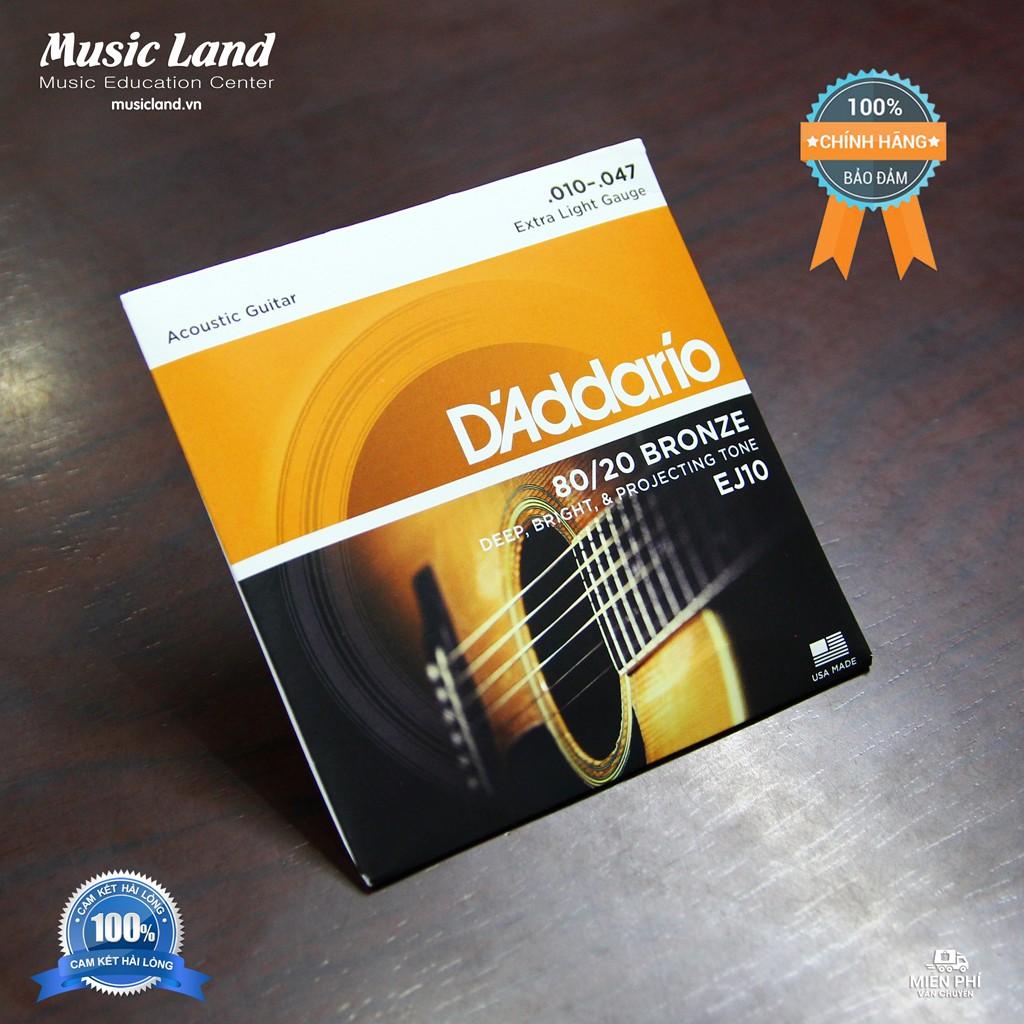 Dây Đàn Guitar Acoustic D'Addario EJ10 - Hàng Chính Hãng