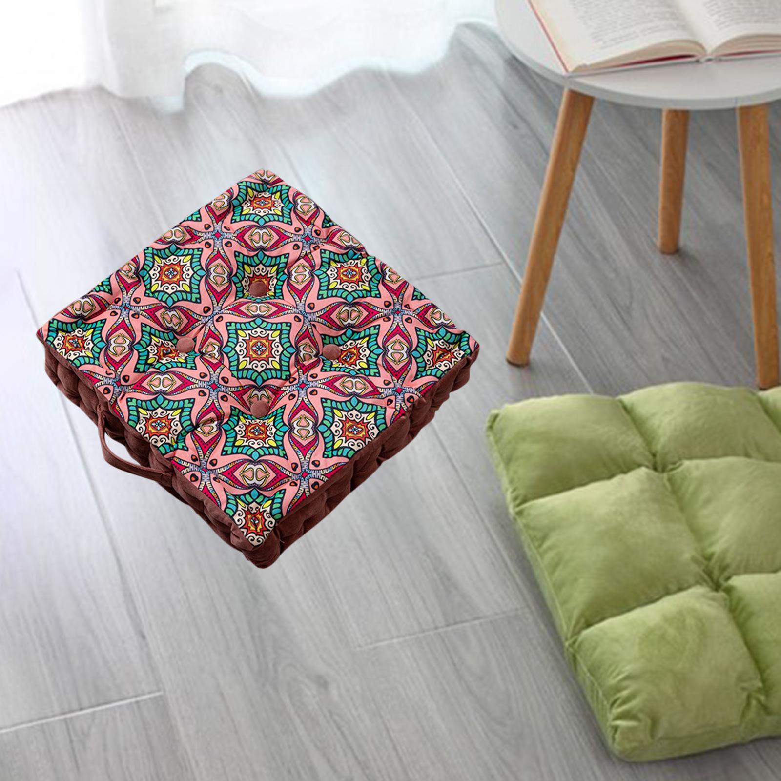 Seat Cushion Stool Pad Seat Mat Print with Handle Vintage for Bedroom Sofa