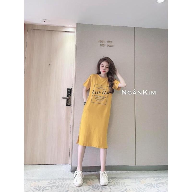 Váy suông - Đầm suông Chất cotton CEST CHIC from rộng dáng dài Có Size Tới 75Kg