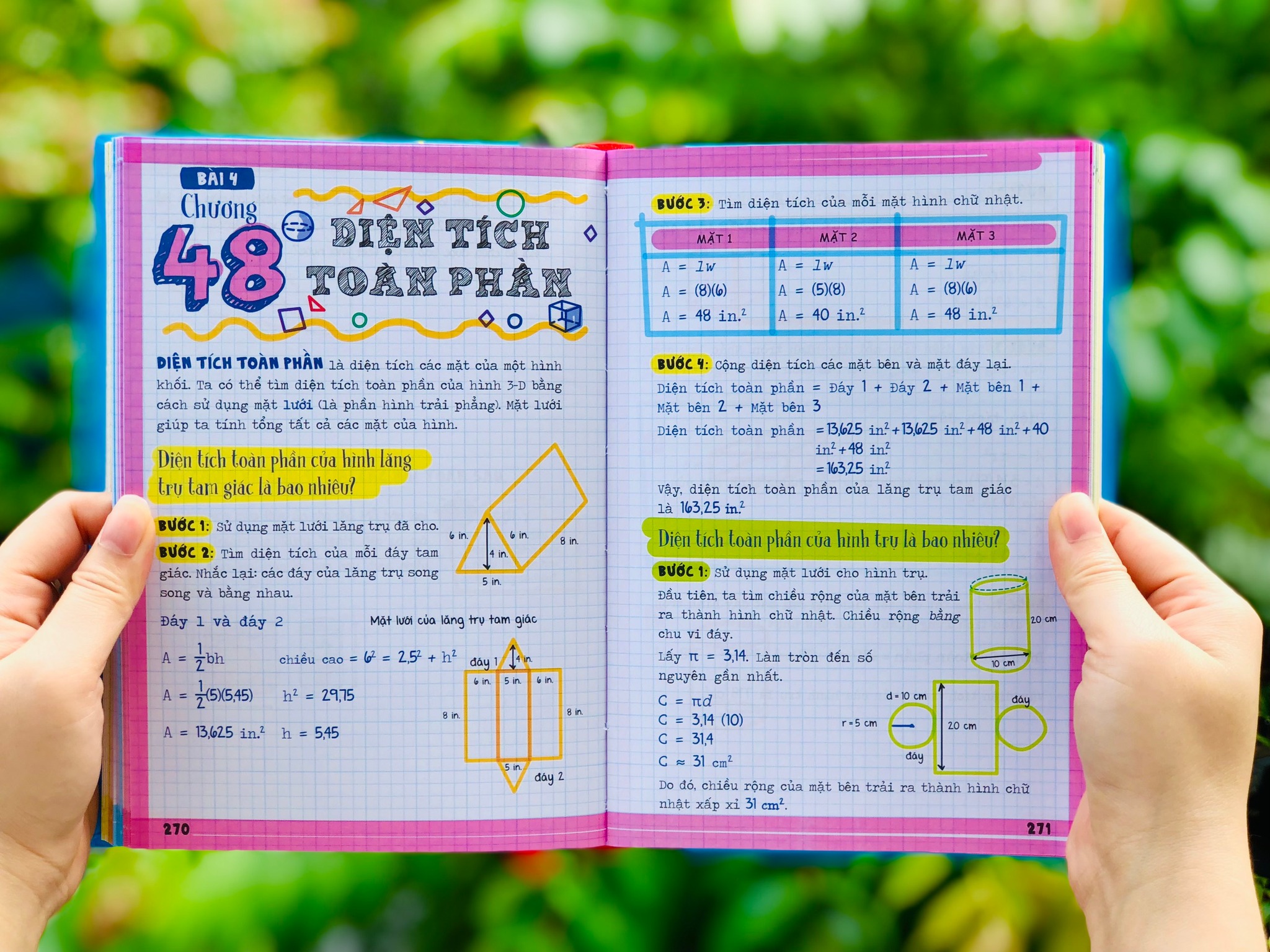 Sách Toán Học - Sổ Tay Bài Tập Toán - Á Châu Books, Bìa cứng in màu - Nâng Cao Kiến Thức Toán Học Từ Lớp 4 Đến lớp 9